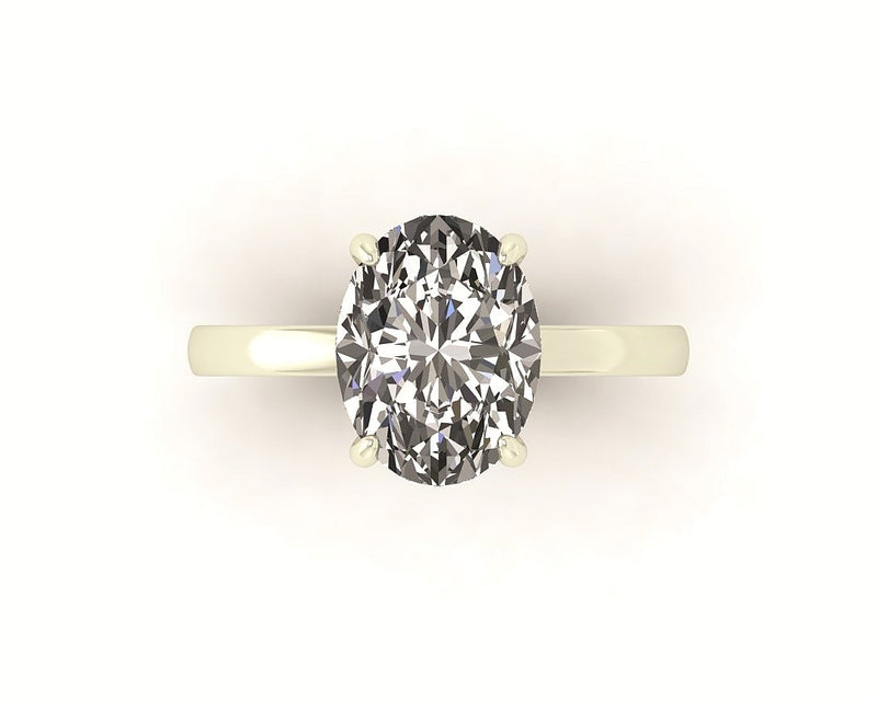 Oval Diamond Set Prongs Gallery Engagement Ring