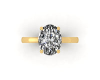 Oval Diamond Set Prongs Gallery Engagement Ring