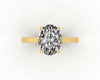 Oval Diamond Set Prongs Solitaire Engagement Ring