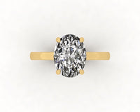 Oval Diamond Set Prongs Solitaire Engagement Ring