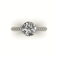 Celeste Round Three Row Micro Pavé Engagement Ring