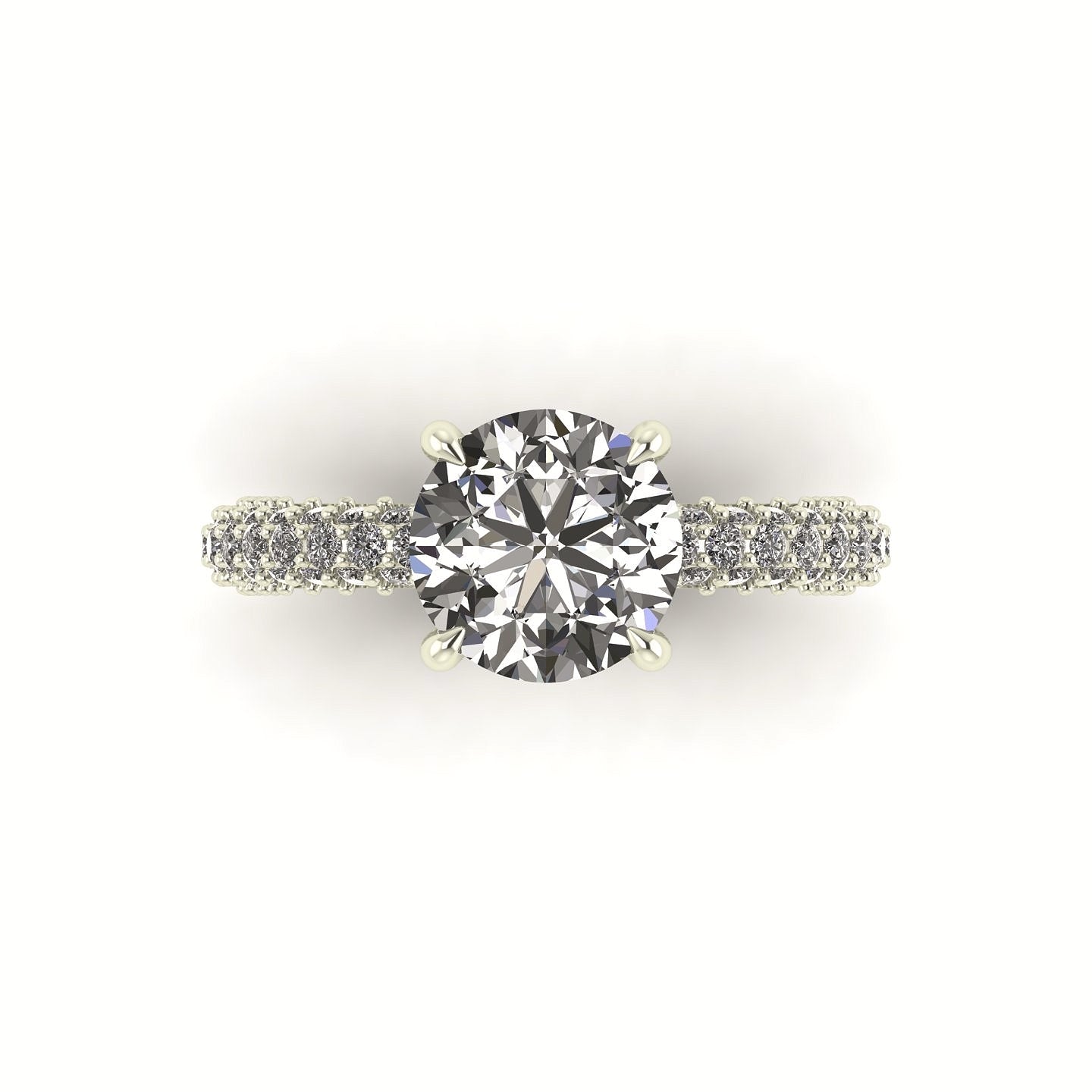 Celeste Round Three Row Micro Pavé Engagement Ring