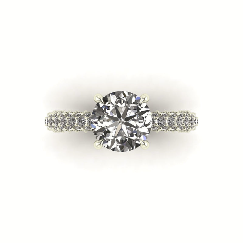 Celeste Round Three Row Micro Pavé Engagement Ring