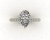 Celeste Pear Gallery Three Row Micro Pavé Engagement Ring