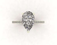 Classic Pear Gallery With Diamond Shank