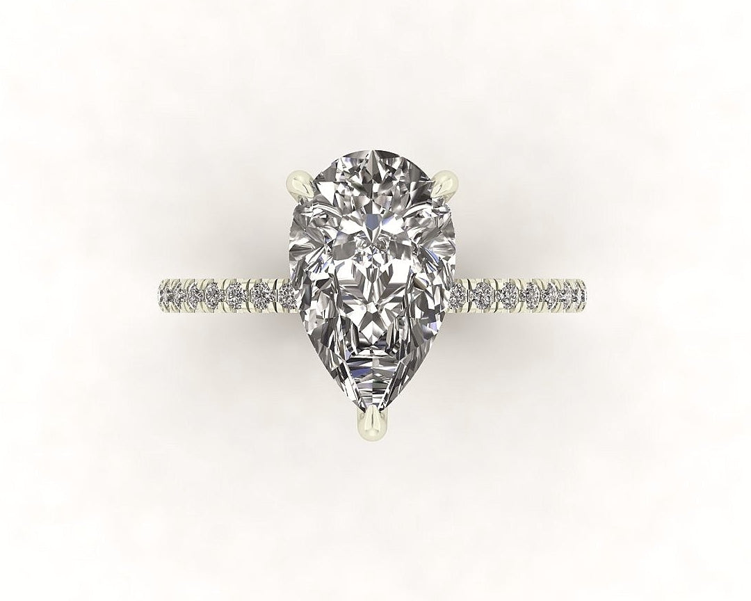 Classic Pear Gallery With Diamond Shank