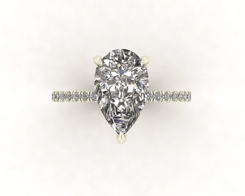 Classic Pear Gallery With Diamond Shank