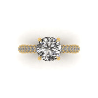 Celeste Round Three Row Micro Pavé Engagement Ring