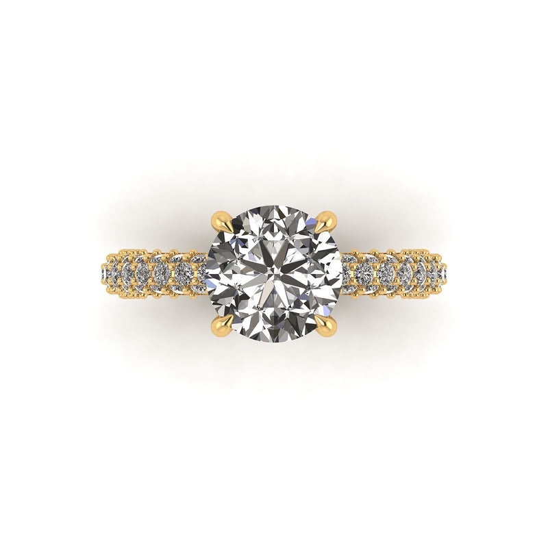 Celeste Round Three Row Micro Pavé Engagement Ring