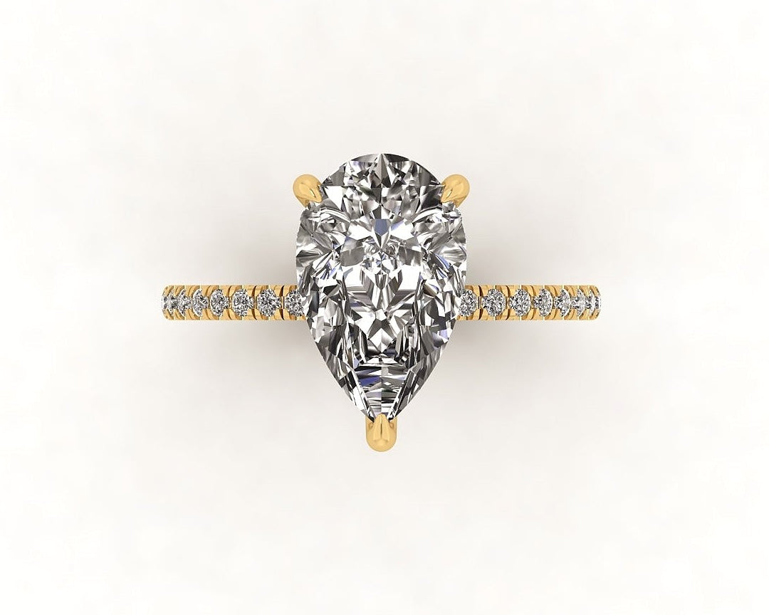 Classic Pear Gallery With Diamond Shank