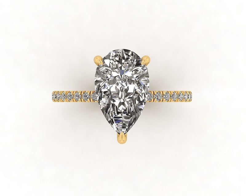 Classic Pear Gallery With Diamond Shank