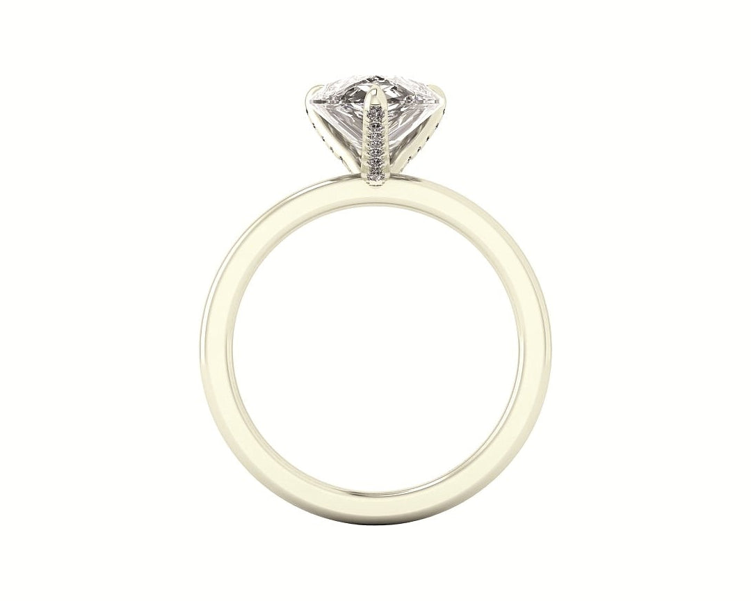 Pear Diamond Set Prongs Solitaire Engagement Ring