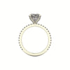 Oval Diamond Set Prongs Engagement Ring with Pavé Band