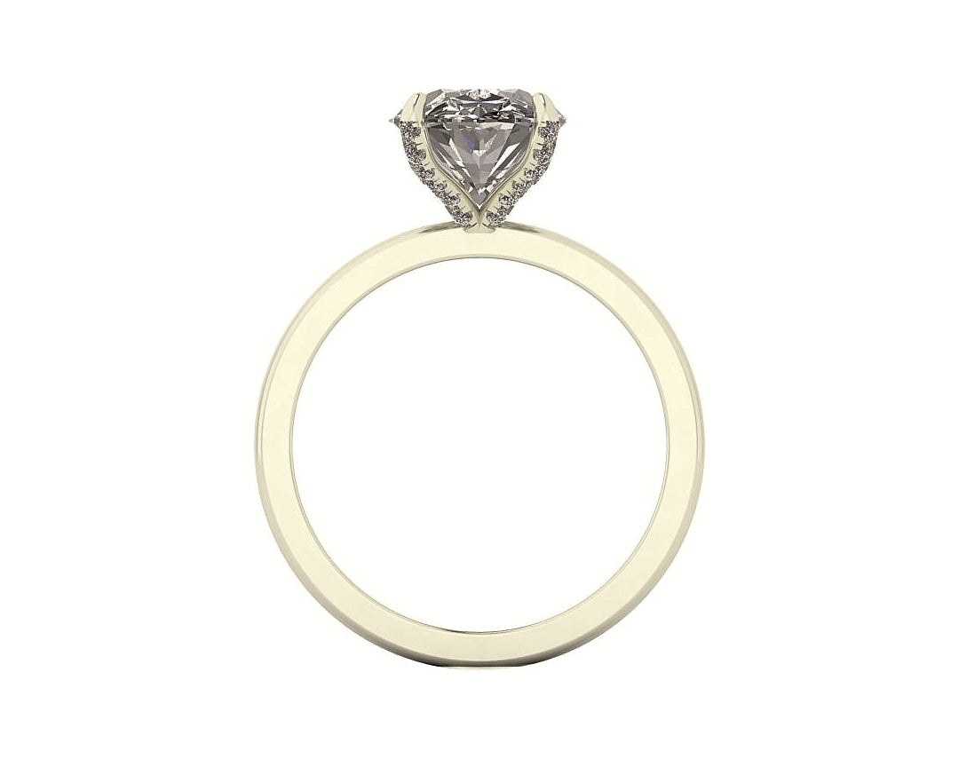 Oval Diamond Set Prongs Solitaire Engagement Ring