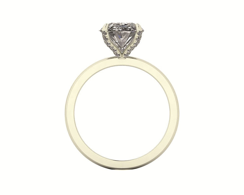 Oval Diamond Set Prongs Solitaire Engagement Ring