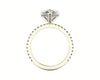 Pear Diamond Set Prongs Gallery Engagement Ring with Pavé Band