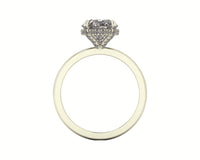 Oval Diamond Set Prongs Gallery Engagement Ring