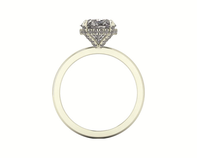 Oval Diamond Set Prongs Gallery Engagement Ring