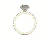 Oval Diamond Set Prongs Gallery Engagement Ring with Pavé Band