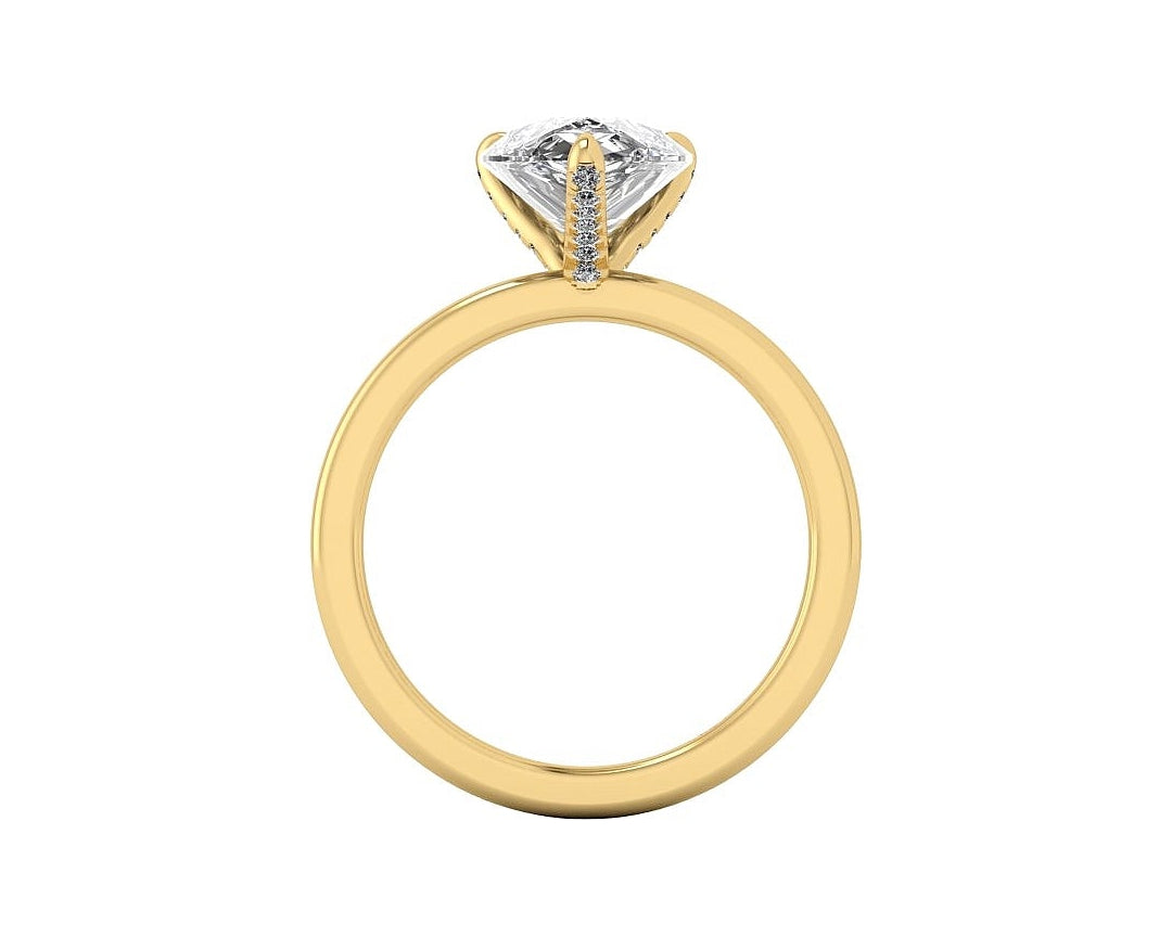 Pear Diamond Set Prongs Solitaire Engagement Ring