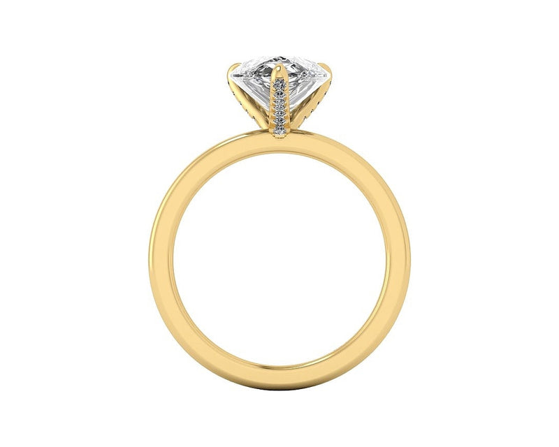 Pear Diamond Set Prongs Solitaire Engagement Ring