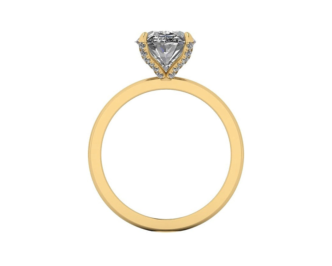 Oval Diamond Set Prongs Solitaire Engagement Ring