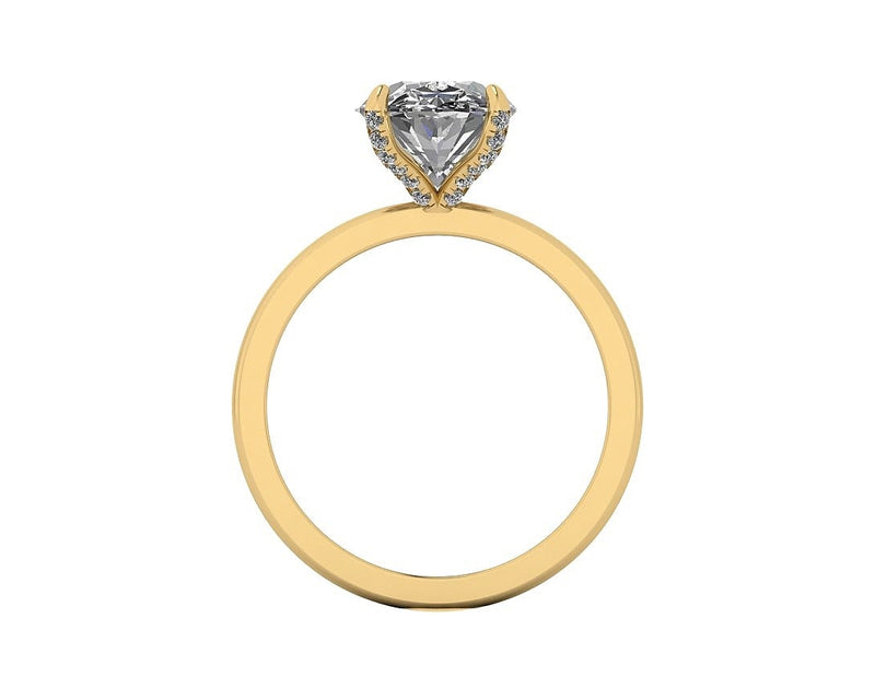 Oval Diamond Set Prongs Solitaire Engagement Ring