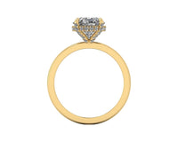 Oval Diamond Set Prongs Gallery Engagement Ring