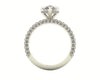 Celeste Pear Gallery Three Row Micro Pavé Engagement Ring
