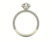 Celeste Pear Gallery Three Row Micro Pavé Engagement Ring
