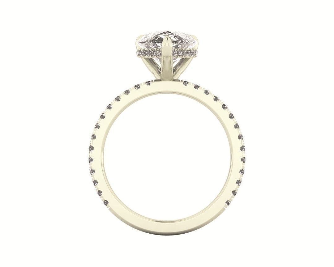 Classic Pear Gallery With Diamond Shank