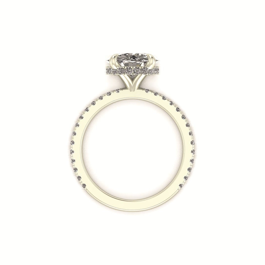 Classic Round Hidden Hallo With Diamond shank