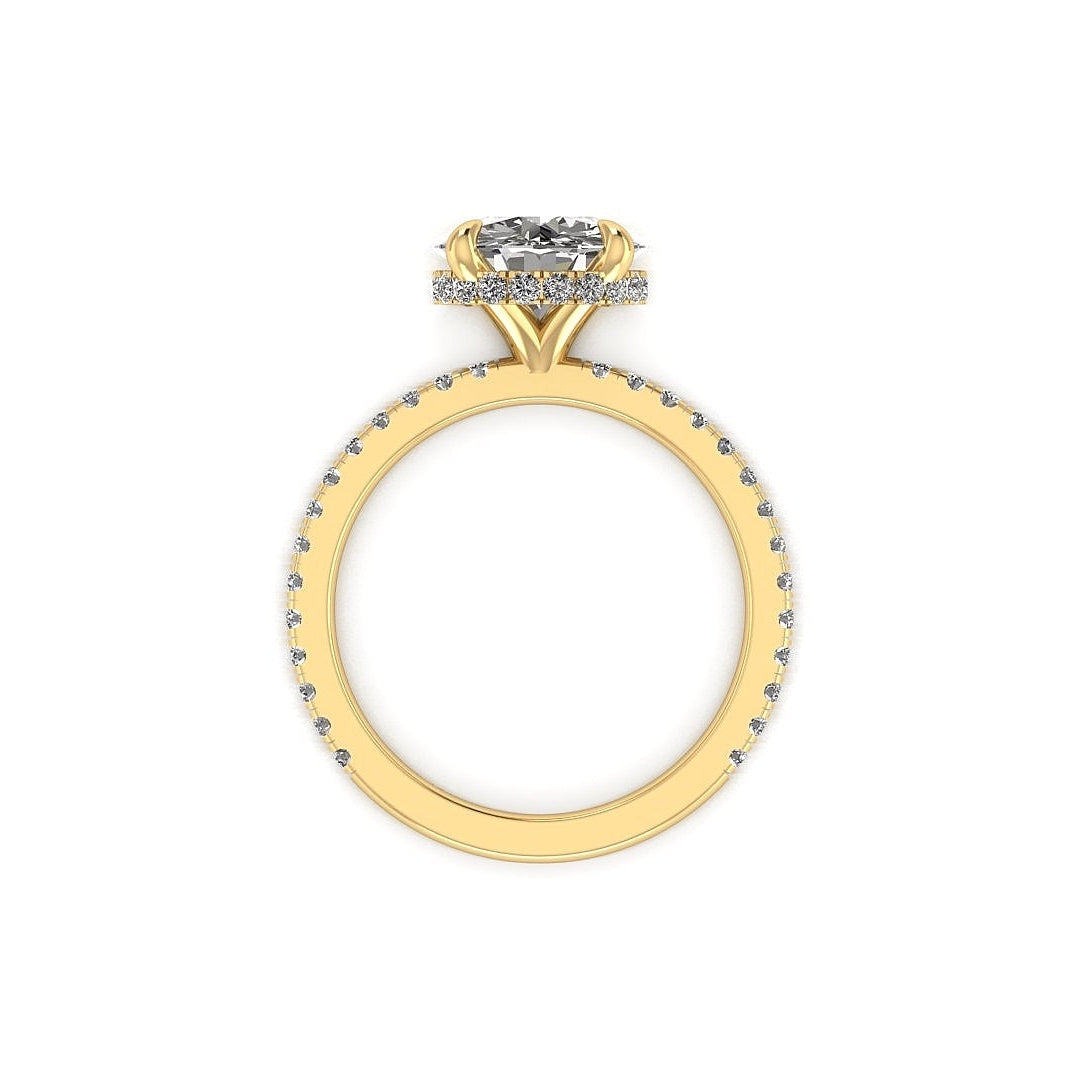 Classic Round Hidden Hallo With Diamond shank