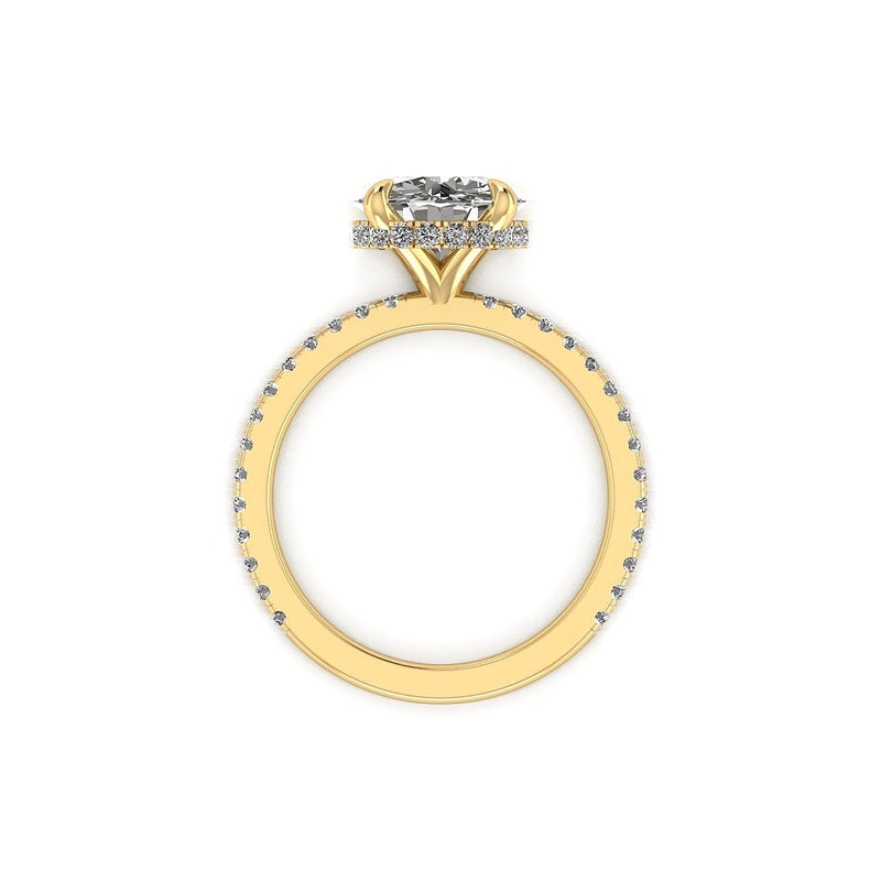 Classic Round Hidden Hallo With Diamond shank