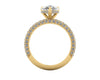 Celeste Pear Gallery Three Row Micro Pavé Engagement Ring