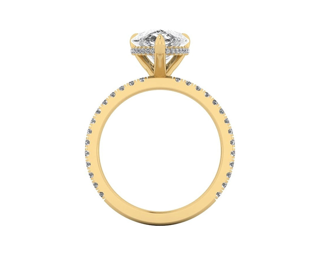 Classic Pear Gallery With Diamond Shank