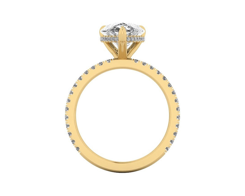 Classic Pear Gallery With Diamond Shank