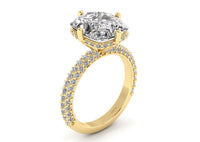 Lumière Cushion Hidden Halo Diamond Ring