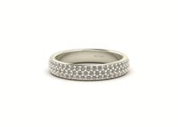 3 Row Pave Wedding Band 1.1mm