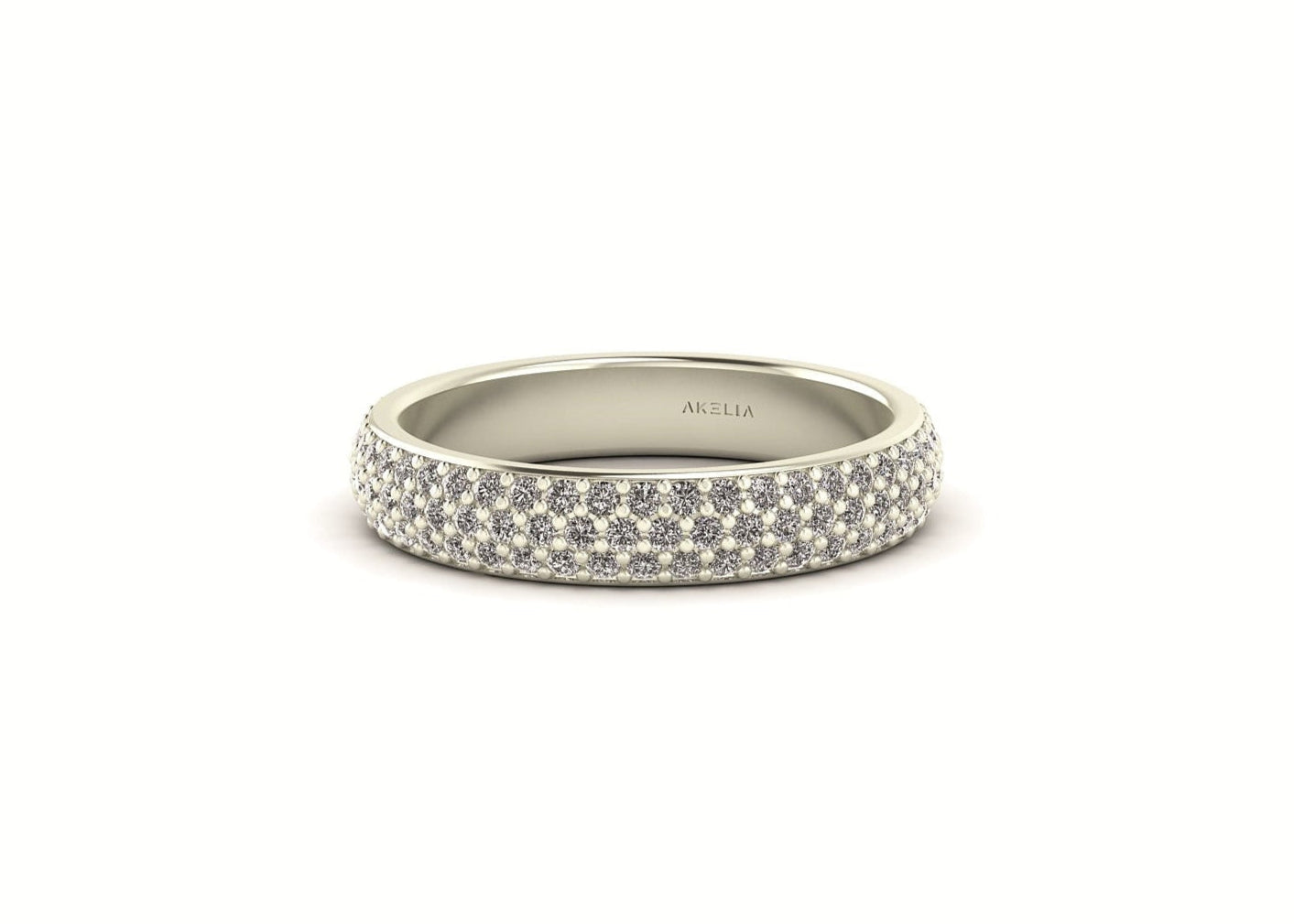 3 Row Pave Wedding Band 1.1mm