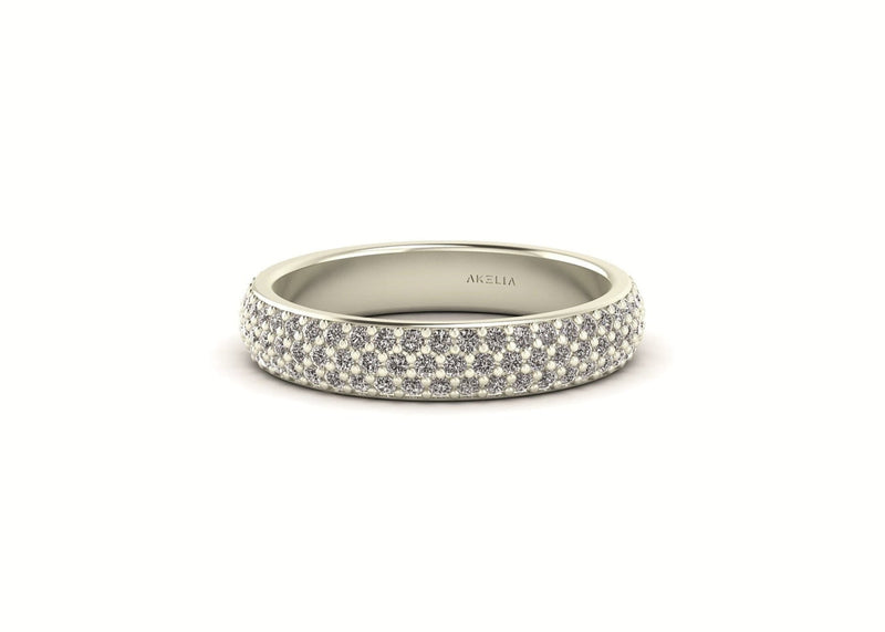 3 Row Pave Wedding Band 1.1mm