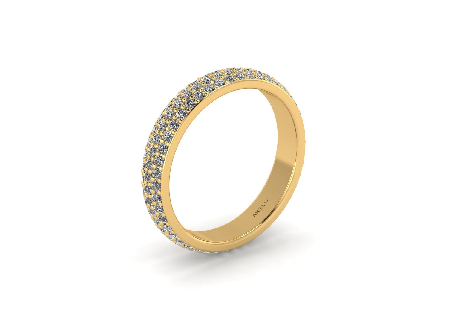 3 Row Pave Wedding Band 1.1mm