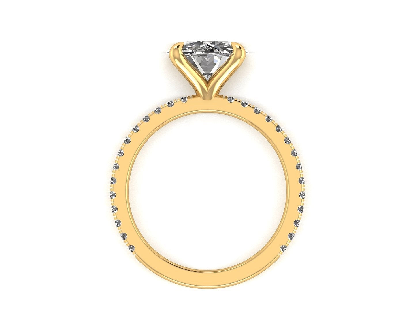 Classic Round Solitaire With Diamond Shank