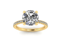 Classic Round Solitaire With Diamond Shank