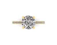 Classic Round Solitaire With Diamond Shank