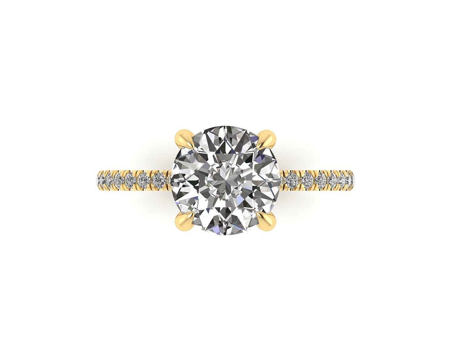 Classic Round Solitaire With Diamond Shank