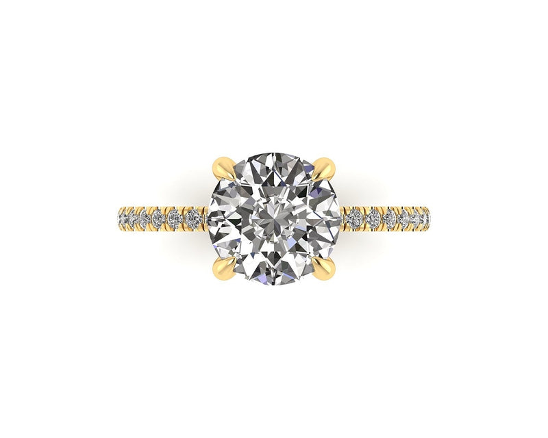 Classic Round Solitaire With Diamond Shank