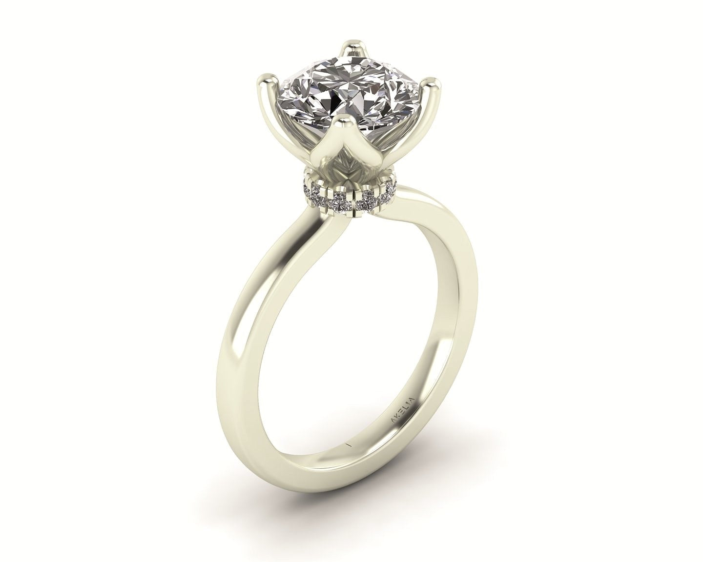Classic Tulip Solitaire Engagement Ring