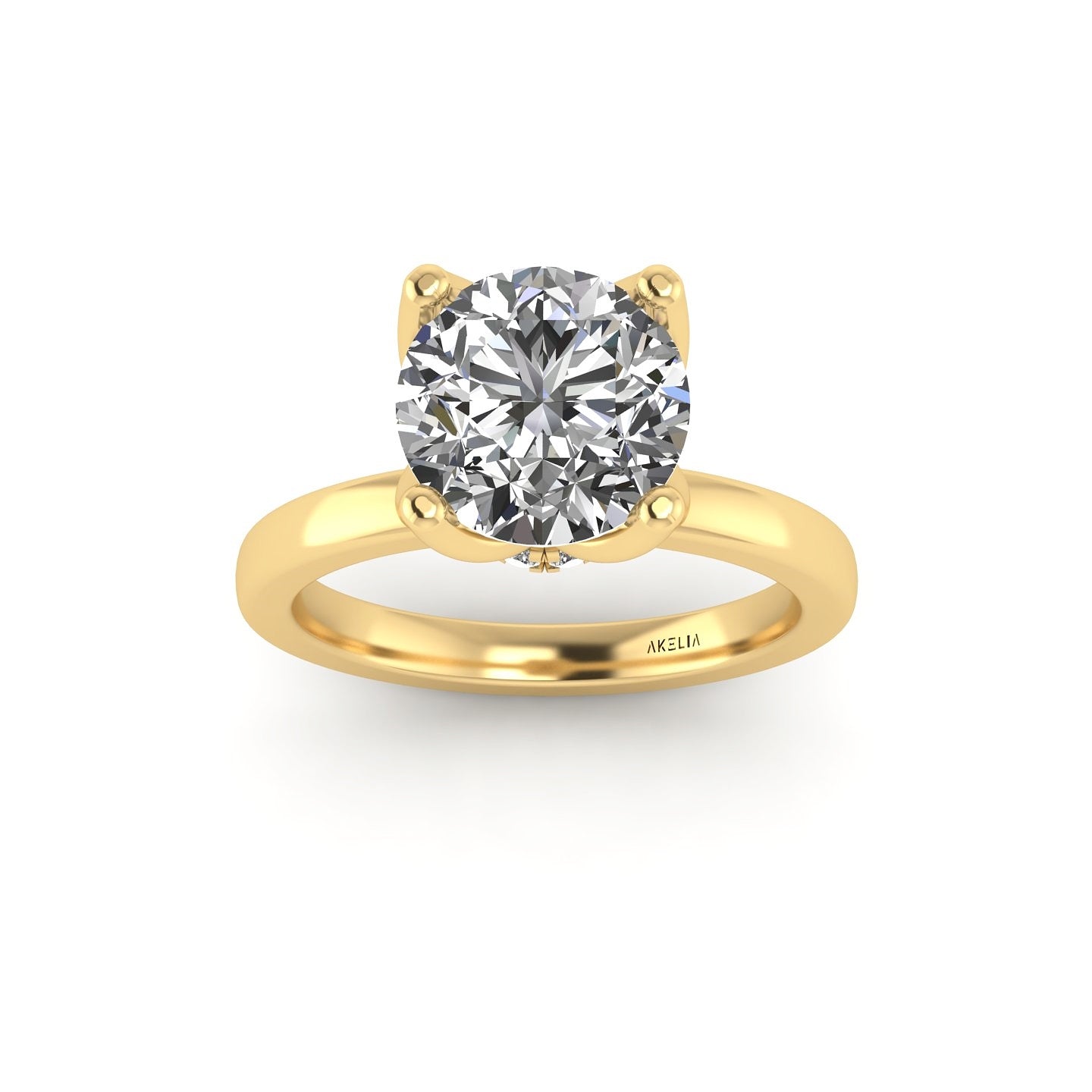 Classic Tulip Solitaire Engagement Ring