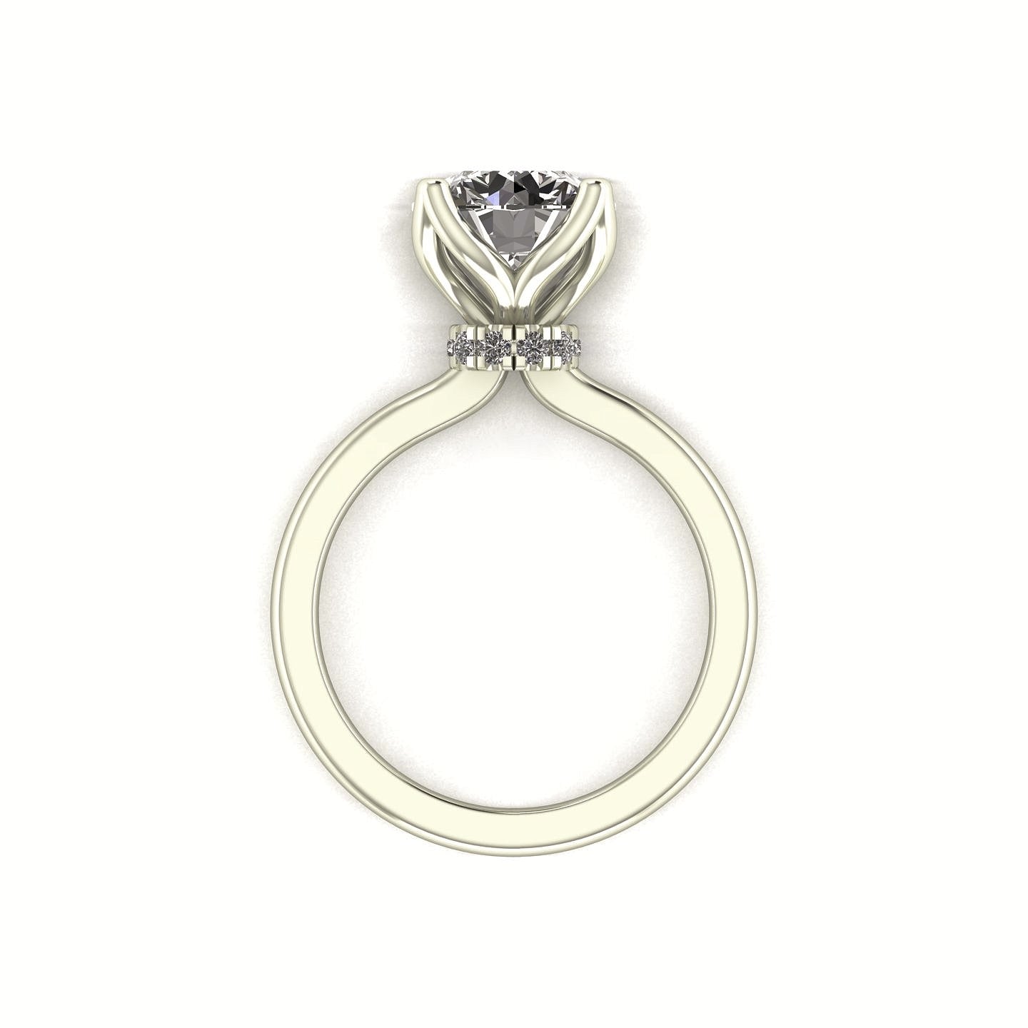 Classic Tulip Solitaire Engagement Ring